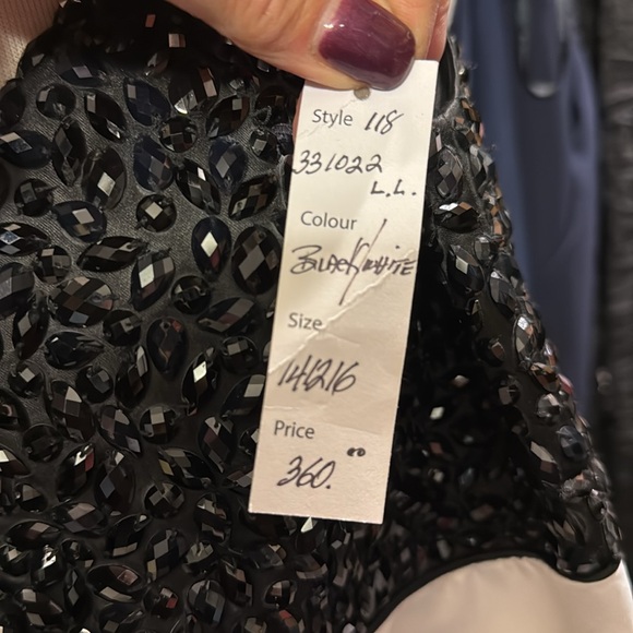 LUCCI LU Black and White Short Cocktail Dress STYLE #1022 Size 12 NEW WITH TAG - Picture 4 of 5